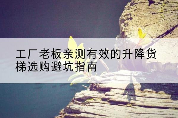 藤县升降货梯怎么选-工厂老板亲测有效的升降货梯选购避坑指南